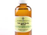 Hair and Scalp Blend, a blend of Jojoba and Grape seed with Rosemary, Bay, Cedarwood, Lavender, Thyme, Patchouli, Cypress and Ylang-Ylang oils